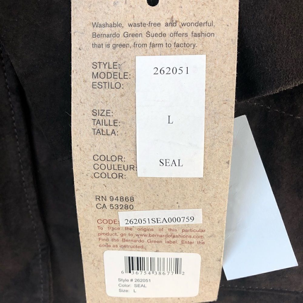 NWT Bernardo Green Leather Jacket Size L - Picture 5 of 8